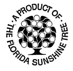 Mark consisting of a stylized citrus tree and the wording A PRODUCT OF THE FLORIDA SUNSHINE TREE