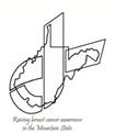 Description: image of an awareness ribbon shape featuring the outline of West Virginia