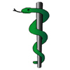 Description: image of Serpent and Staff Symbol, also known as the Rod of Asclepius