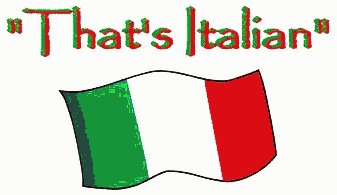Italian flag with words "That's Italian" above it.