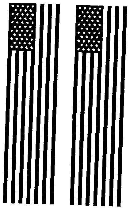 Two vertical American flags