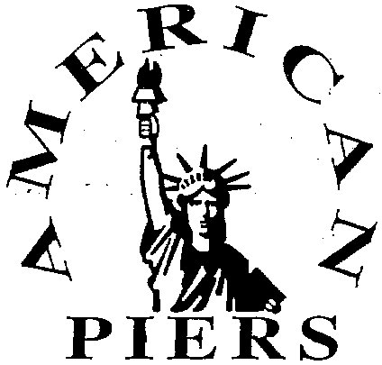 Upper portion of the Statue of Liberty with the wording "American Piers"