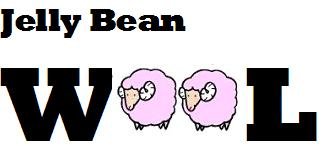 The words Jelly Bean Wool. The two O's in wool are represented by sheep.