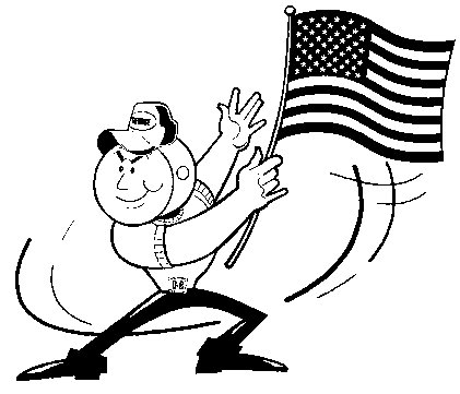 Man waving American flag