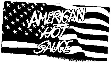 American flag with words "American Hot Sauce" on it
