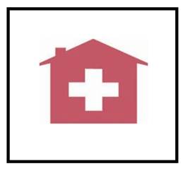 Description: A mark consisting of a red silhouette of a house containing a white equilateral cross. 