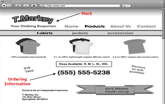 Description: Screenshot of webpage displaying t-shirts.
